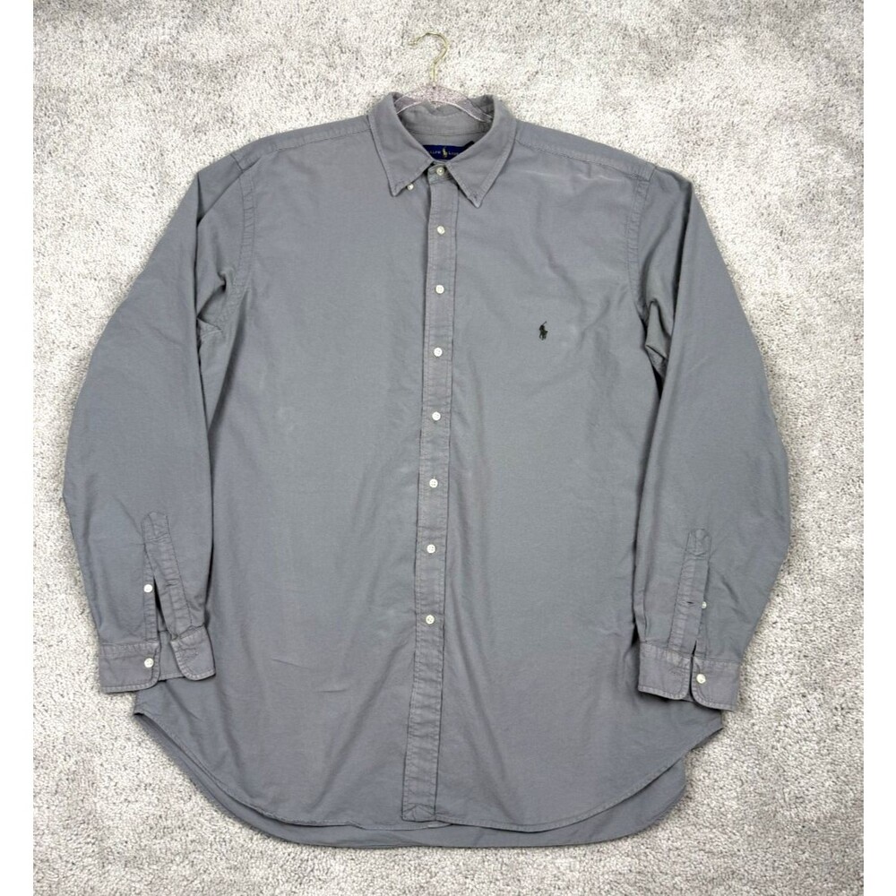 Polo Ralph Lauren Mens 2XLT Gray Oxford Button Down Shirt Cotton Big Tall